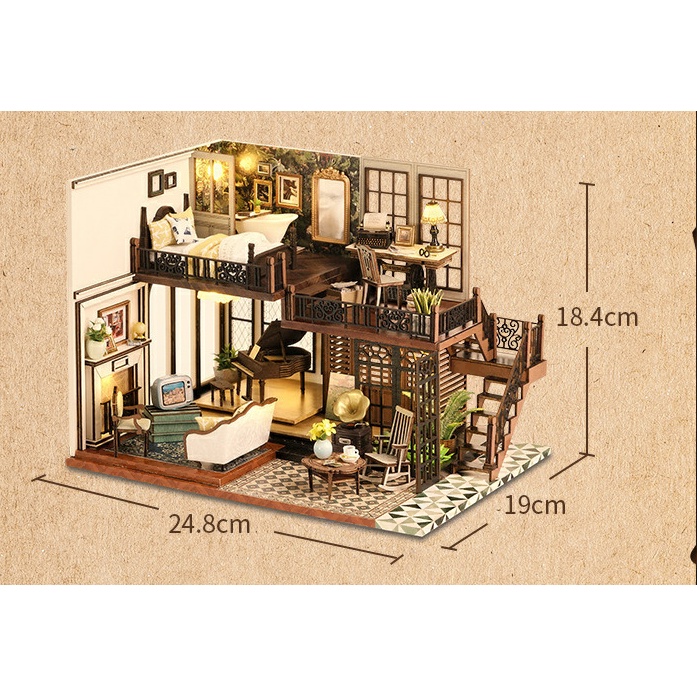 Mô hình nhà gỗ DIY Nhà Vintage