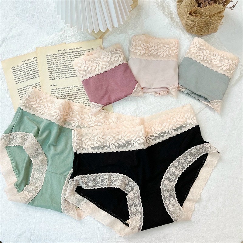 Quần lót nữ Embra su lụa không đường may phối ren gợi cảm hàng cao cấp EBQL45