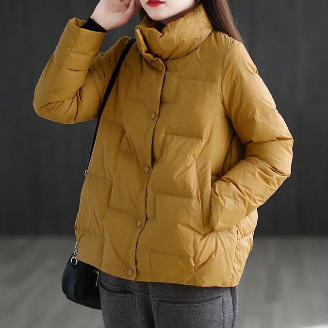 Áo Khoác Đệm Cotton Nhẹ Cổ Đứng Dáng Rộng Thời Trang Mùa Đông Hàn Quốc 2022