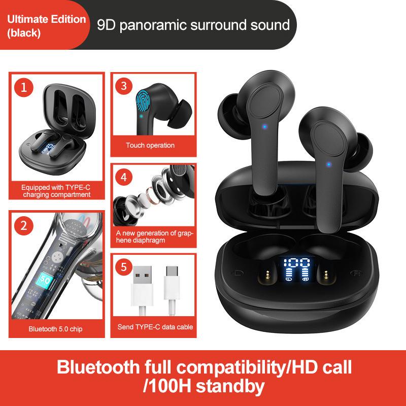 Tai Nghe Bluetooth True Wireless Nhét Tai PKCB380 5.0 Cảm Ứng Thông Minh - Hàng Chính Hãng
