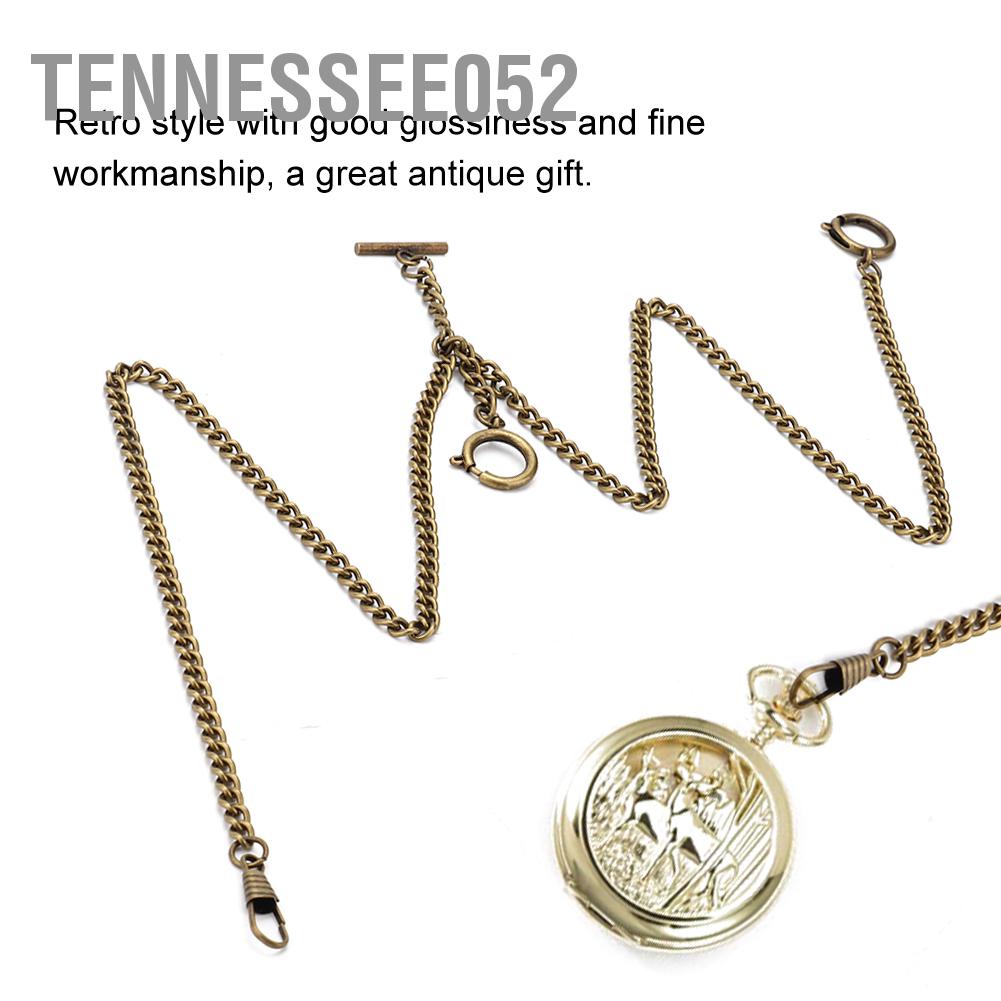 Tennessee052 Chuỗi đồng hồ bỏ túi bằng kim loại cổ điển 44cm Liên kết quà tặng