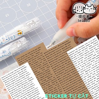 Sticker tiếng anh tự cắt trang trí bullet journal kraft trắng HXGS