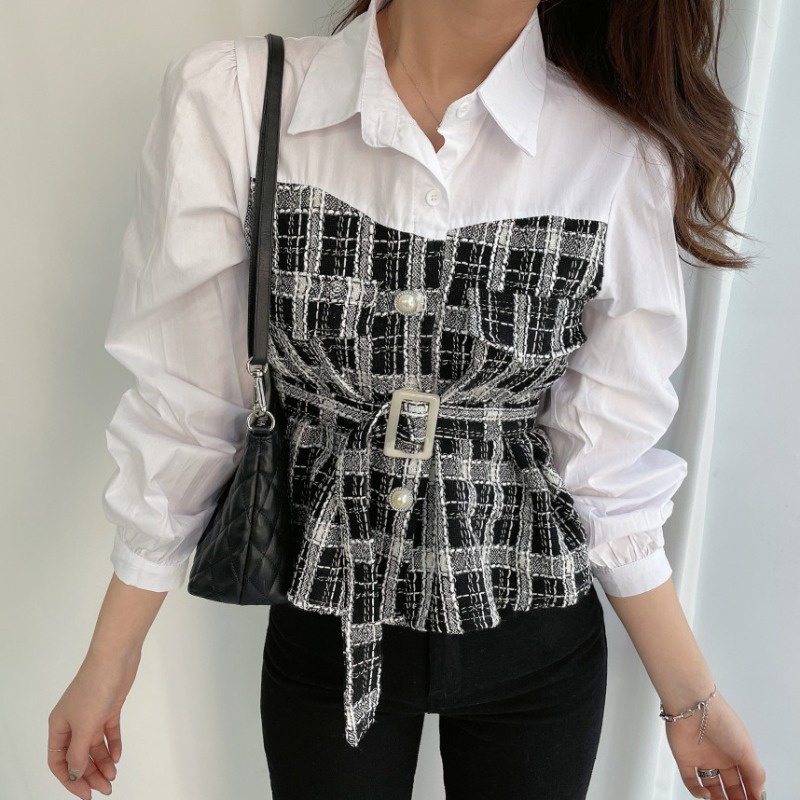 Áo Sơ Mi Phối Dạ Tweed Trong Phim Penhouse Hottrend