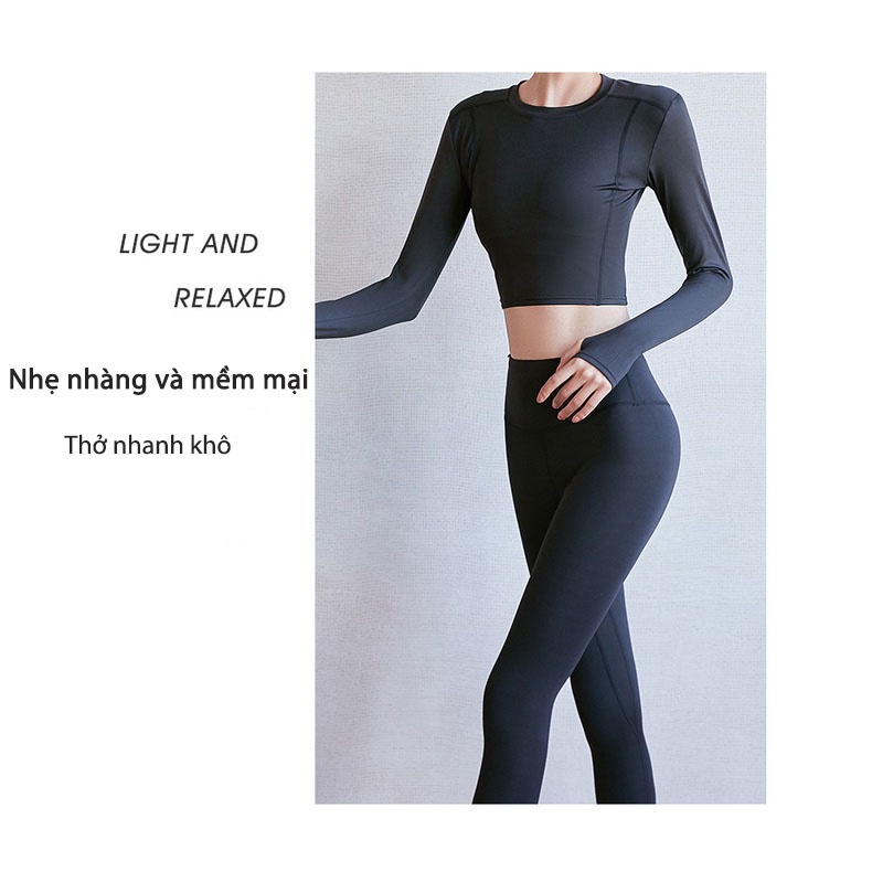 Flyblue Bộ Đồ Thể Thao Tay Dài Dáng Ôm Thời Trang Cao Cấp Quyến Rũ Cho Nữ