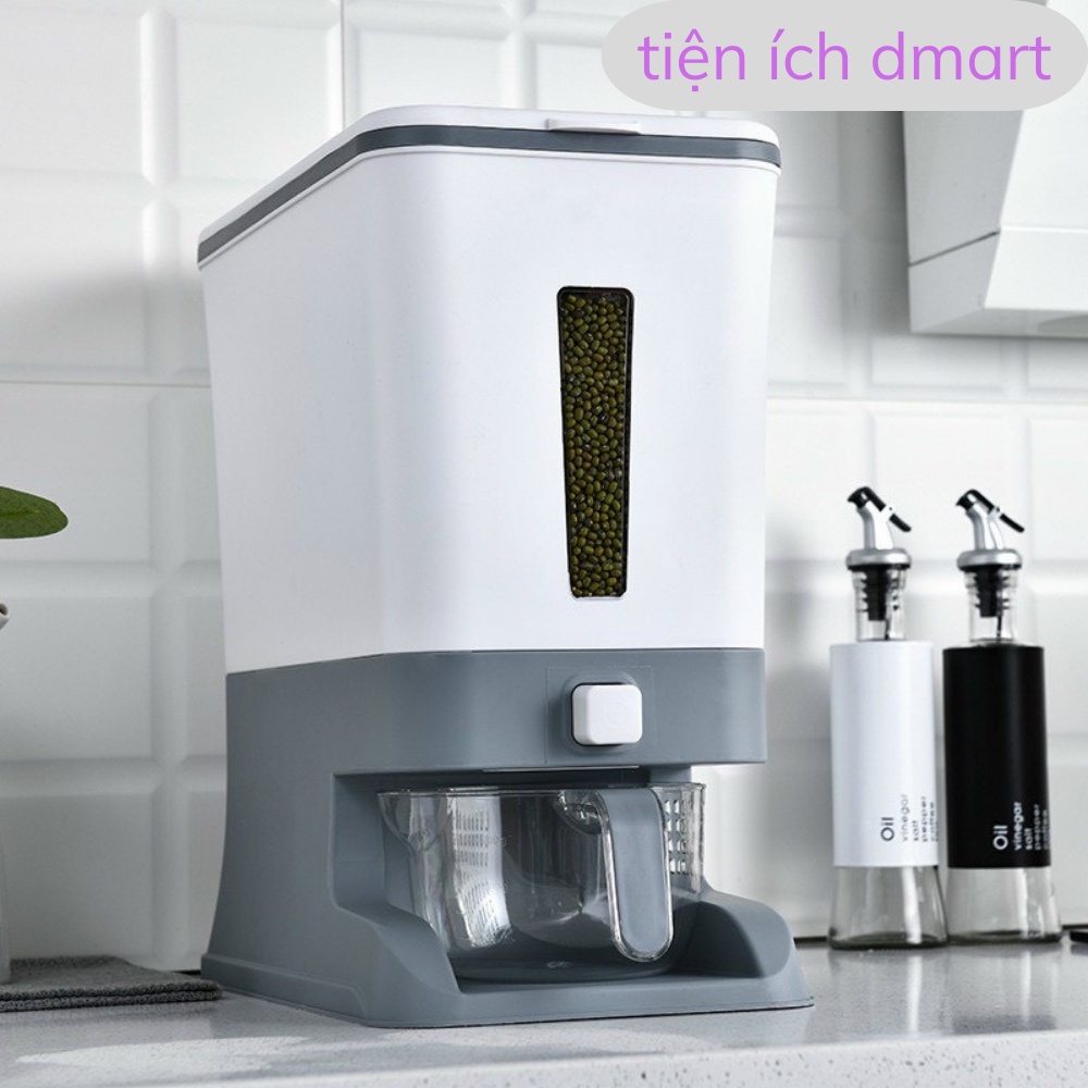 thùng đựng gạo 12kg phòng cách nhật bản sang trọng, thùng đựng gạo thông minh chữ nhật