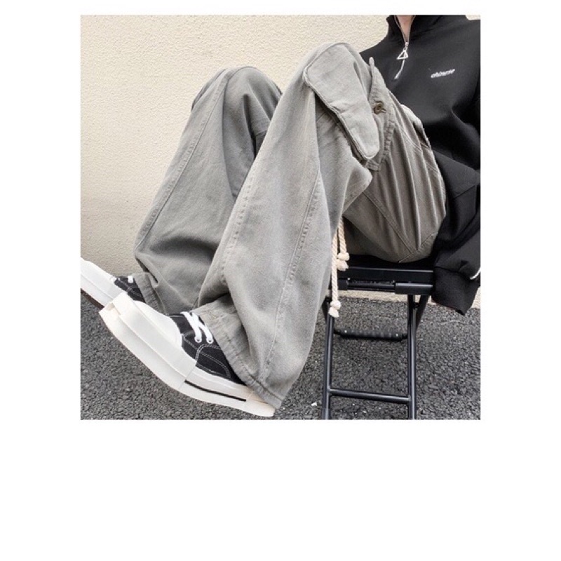[ORDER+ẢNH THẬT+VIDEO TỰ QUAY] Quần kaki ống rộng túi hộp 4 túi cạp chun dây rút unisex Ulzzang hiphop siêu chất ❤️ | BigBuy360 - bigbuy360.vn