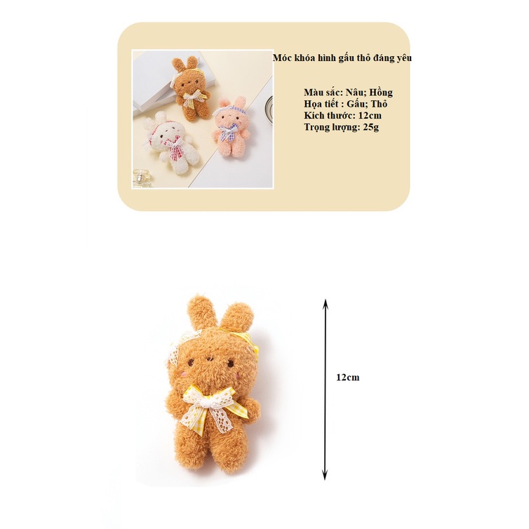 Thú Nhồi Bông Mini Cao Cấp Có Móc Treo Size 12cm