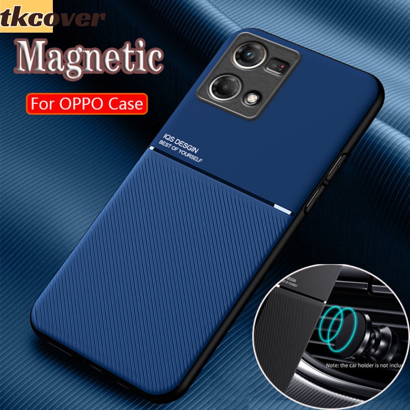 Ốp Điện Thoại Da Kèm Giá Đỡ Từ Tính Cho OPPO Find X5 X3 X2 Pro Reno 8 7 4G 10X Zoom ACE R17 Pro R15