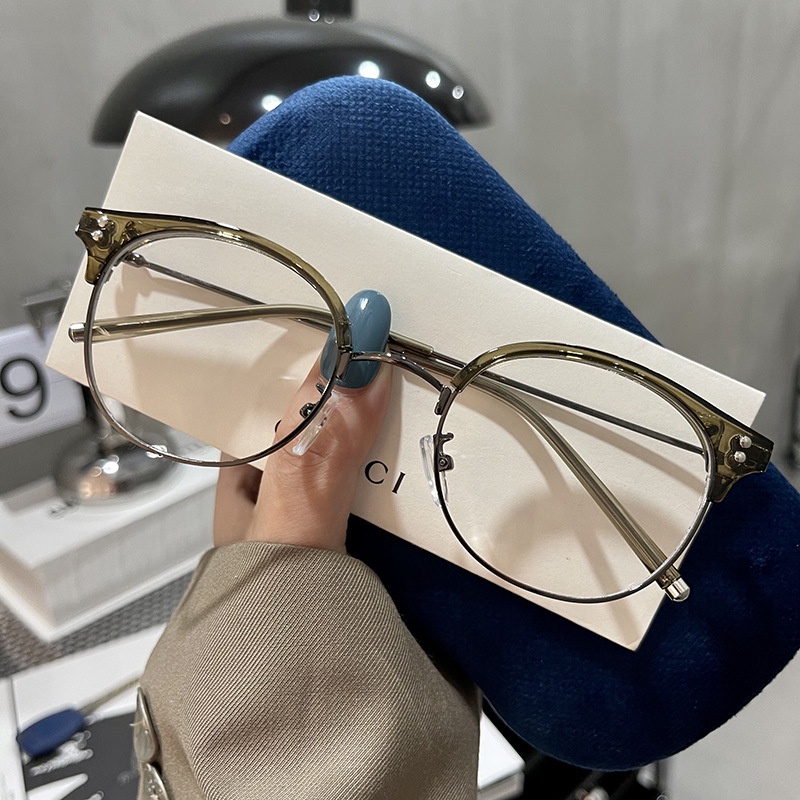 Gọng kính cận nữ nam mắt kính mèo không độ hai chấm phong cách Hàn Quốc chống tia UV và ánh sáng xanh siêu bền đẹp 111