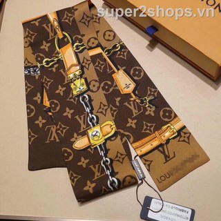 Lv khăn choàng lụa cao cấp tay cầm quấn túi xách lv phong cách cổ điển cao cấp