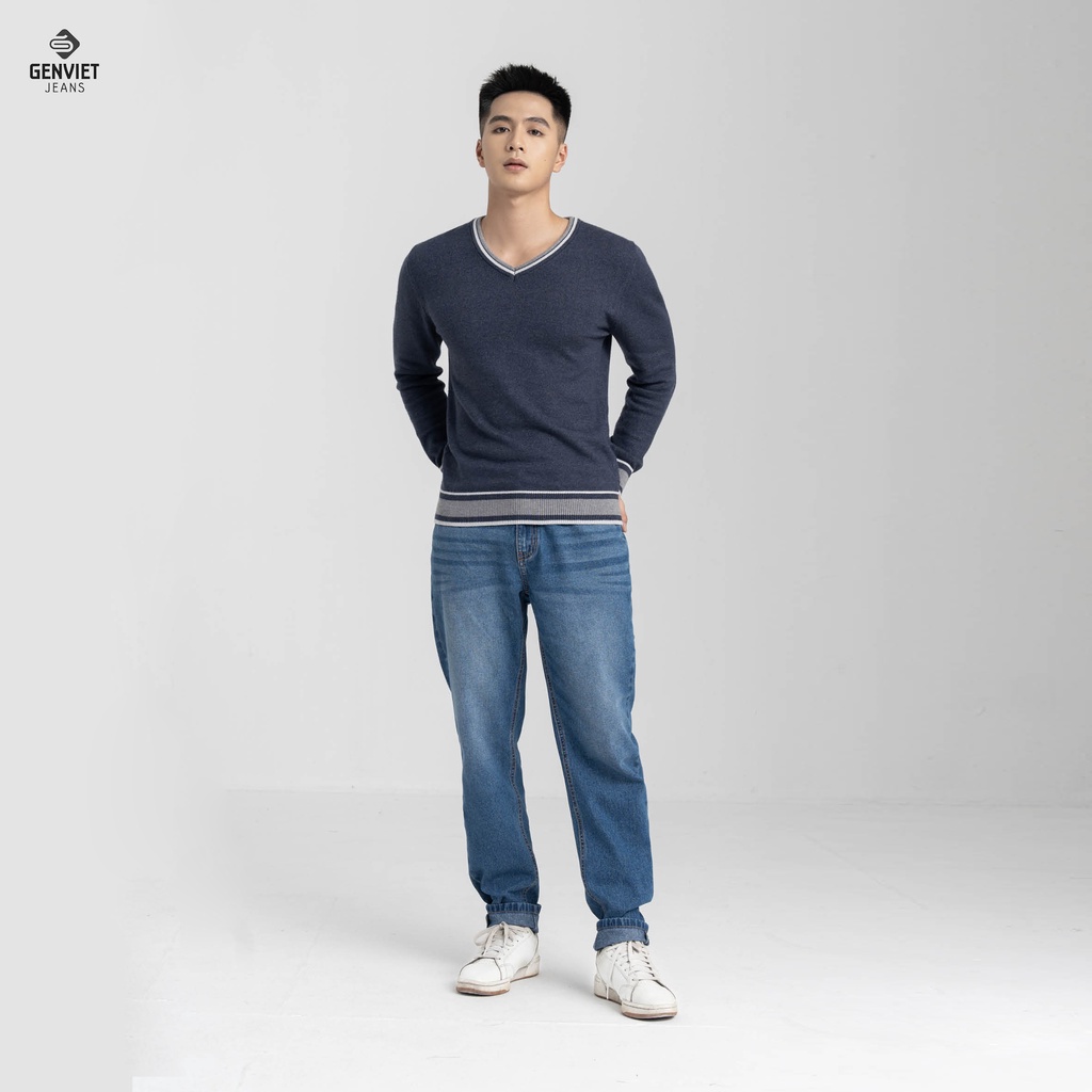 [Mã FATOP12 giảm 30K đơn 150K] Quần Jeans Nam Genviet Jeans Chất Bò Denim Col Thụng T1104J8013