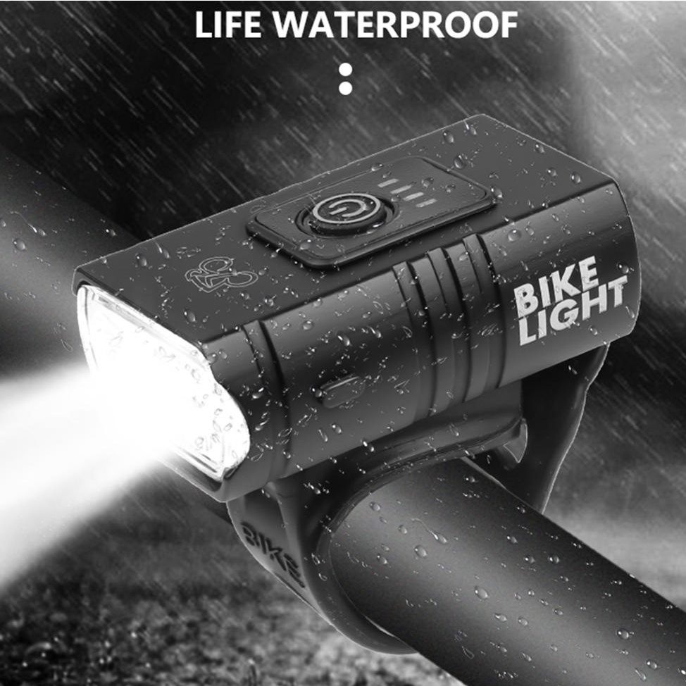 Đèn pin phía trước xe đạp siêu sáng dùng pin sạc T6 LED 10W, đèn pin xe đạp nhỏ gọn, tiện dụng