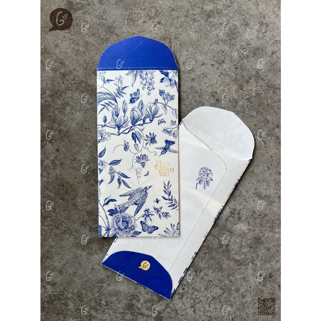 Set LÌ XÌ TẾT Phúc Vinh Khải Hoàn chữ vàng Ép kim, chất liệu giấy Kraft Nhật 6 chiếc/set