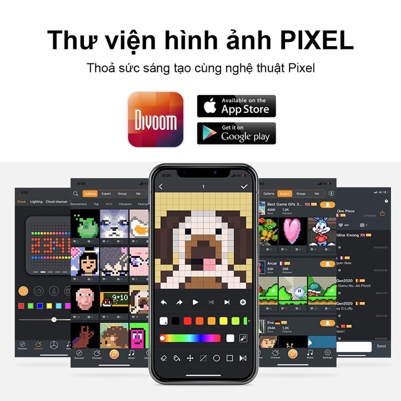 Túi đeo chéo Divoom Pixoo Slingbag hiển thị màn hình Led, tích hợp app Divoom chính hãng Bh 12 tháng