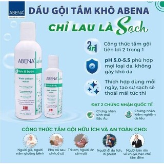 Dầu gội khô, gội đầu khô, tắm gội khô Abena KHÔNG DÙNG NƯỚC - Đan Mạch (200ml)