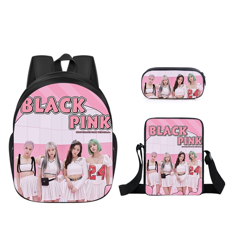 Blackpink ba lô hộp đựng bút chì sinh viên dung lượng lớn in thoáng khí thời trang cá tính đa năng nữ 1