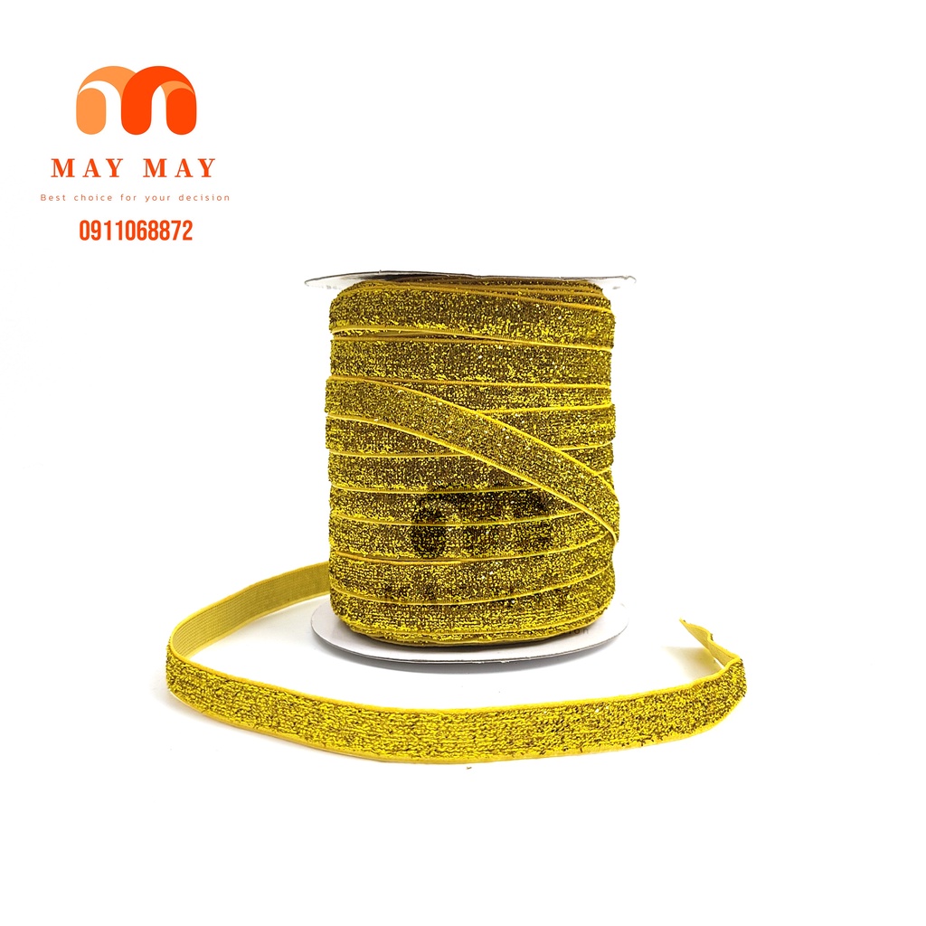 Ruy băng nhủ kim tuyến 1cm 2cm 4cm > Ruy băng nhung trang trí giáng sinh 5 mét