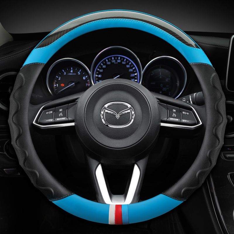 Vỏ Bọc Vô Lăng Bằng Da Sợi Carbon Cho Mazda 3 Axela Atenza Mazda6 Mazda CX-3 CX-4 CX-5 CX-7 CX-9