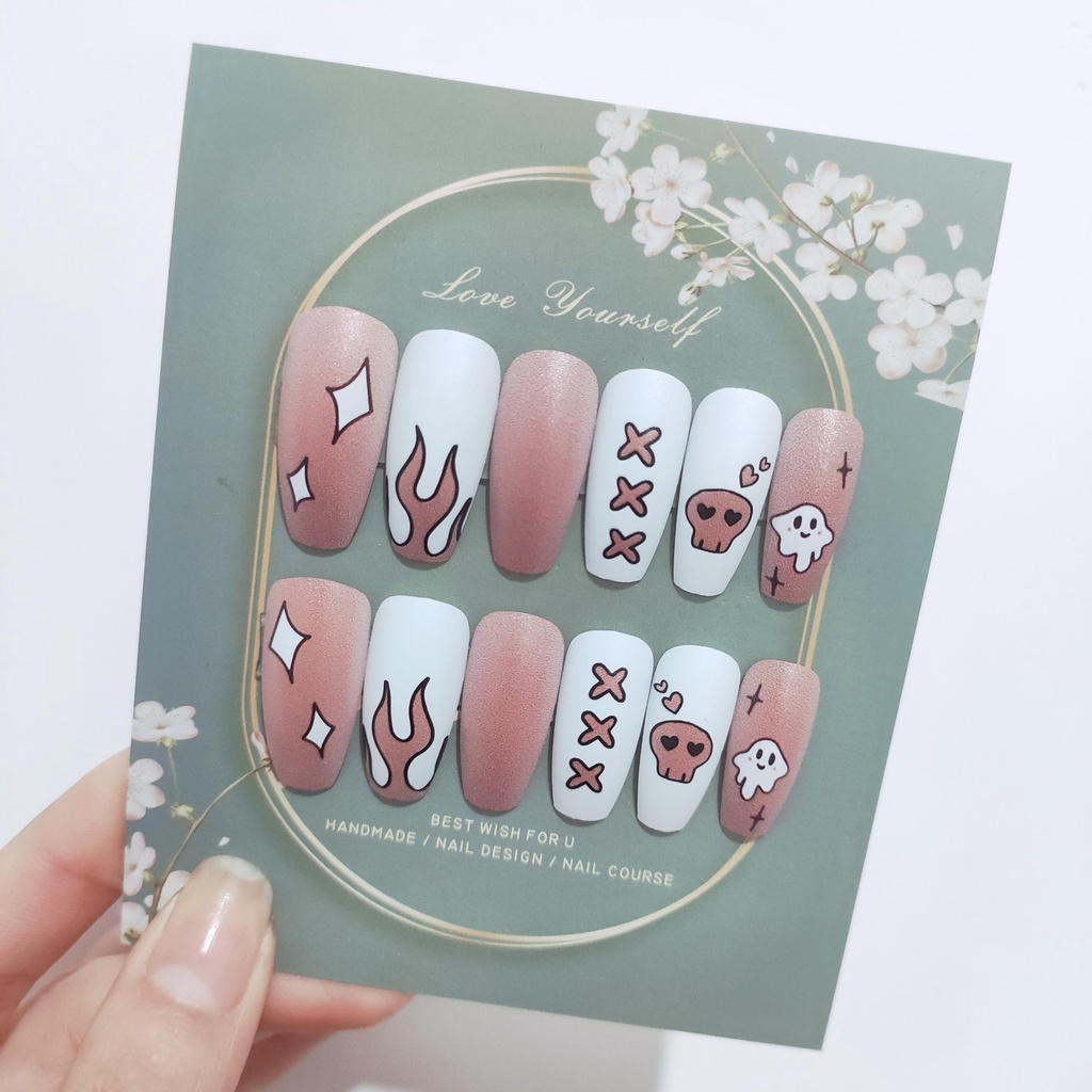 Bộ 24 Móng Tay Giả Trang Trí Nghệ Thuật