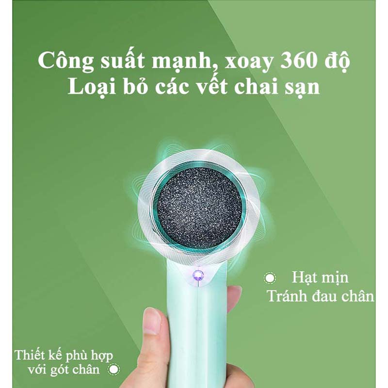 Máy Chà Gót Chân 2 Đầu Mài Cao Cấp Siêu Sạch Tẩy Tế Bào Chết Cho Tiệm Nail Tại Nhà Có Đèn Tia Cực Tím Khử Trùng