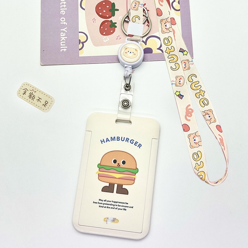 Ví Đựng Thẻ ID / Thẻ Ngân Hàng / Xe Bus Hình Chú Chó Hoạt Hình Có Dây Đeo Cổ Dễ Thương