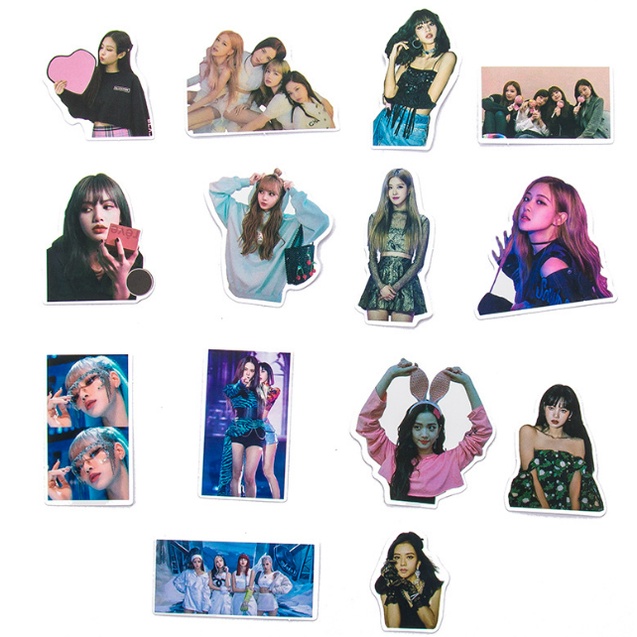 Combo Sticker BLACK PINK nhựa PVC không thấm nước, dán nón bảo hiểm, laptop, điện thoại, Vali, xe