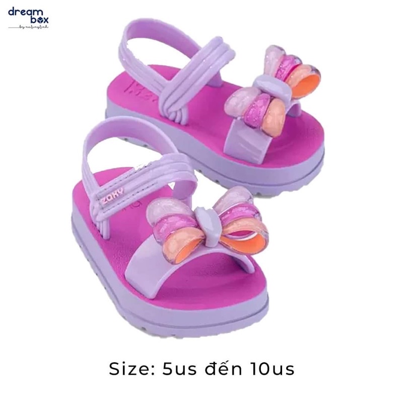 Dép Zaxy quai ngang nơ kẹo tím