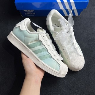 L hoả tốc l giày thể thao das sò super star mũi sò màu xanh full bill box