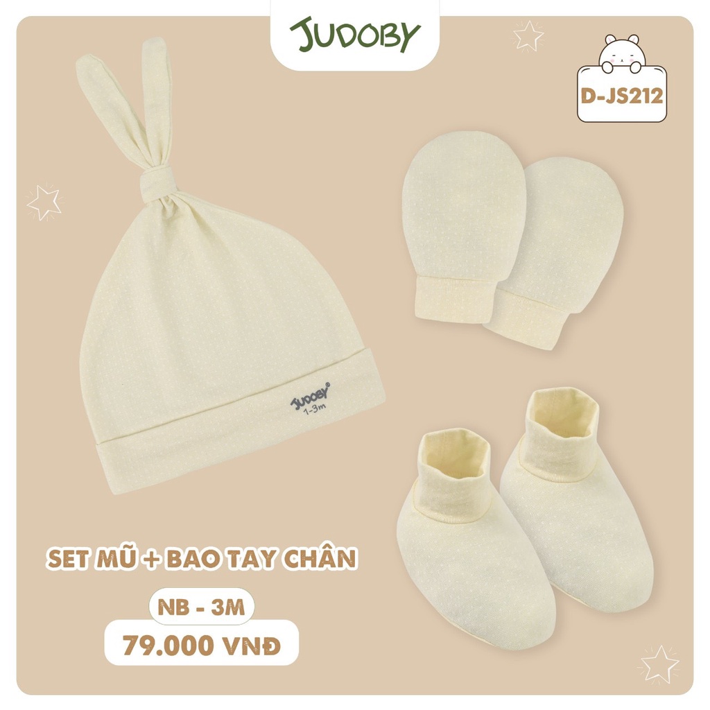 Set Mũ, Bao Tay, Bao Chân Jubody Giữ Ấm Cho Bé Sơ Sinh