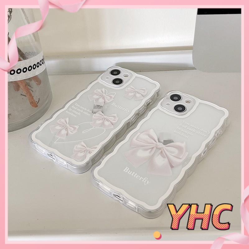 Ốp Điện Thoại Họa Tiết Nơ Viền Gợn Sóng Cho Iphone6 6splus 7 7plus 8plus XR x xs 12 11 pro max plus 13 promax-1019