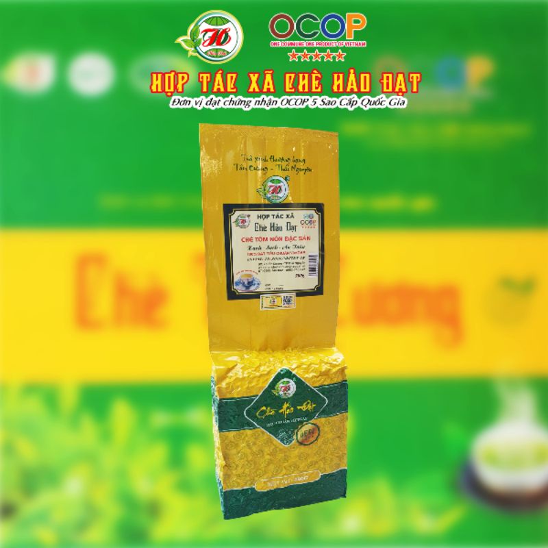 Chè tôm nõn HẢO ĐẠT Tân Cương Thái Nguyên OCOP 5 sao (gói 500g)