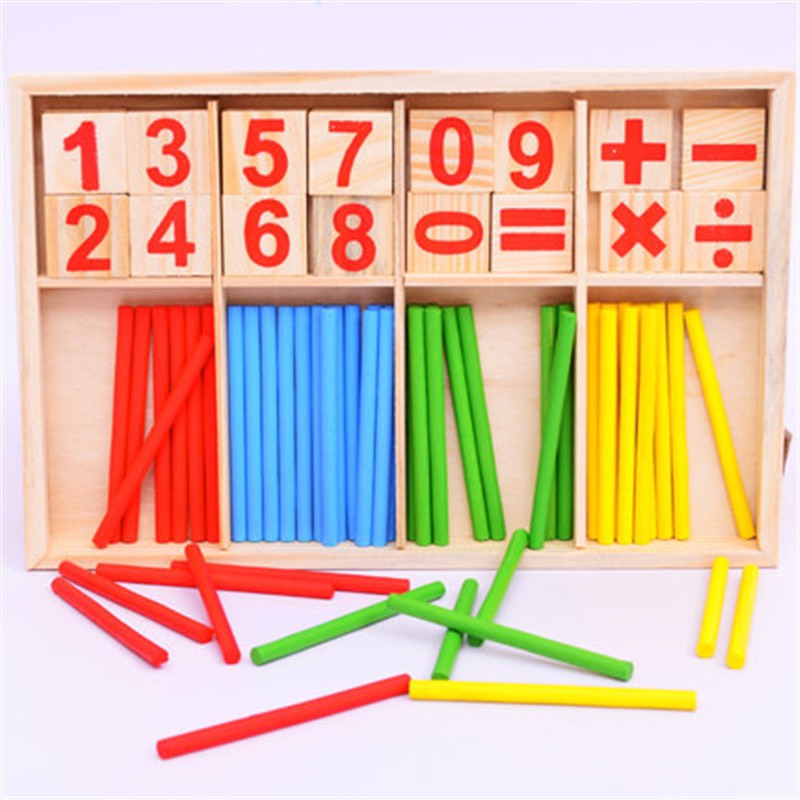 Bộ que tính và các chữ số, phép tính học toán thông minh cho bé bằng gỗ - Đồ chơi toán học