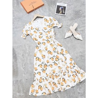 ĐẦM MIDI CHÉO NGỰC ĐUÔI BÈO
