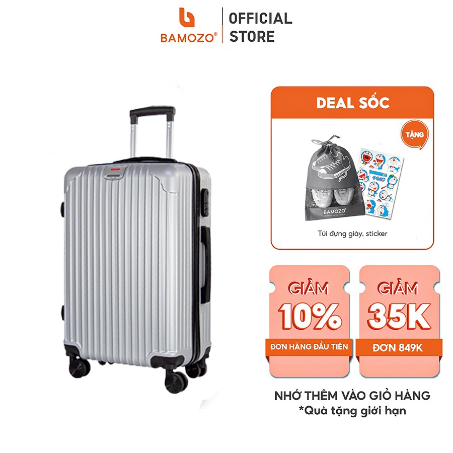 Vali Du Lịch Bamozo 8801 Bản Thường Size 24 Nhựa ABS Bền Đẹp Bảo Hành 5 Năm