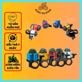 Chuông xe đạp hợp kim nhôm mạ điện nhiều màu có la bàn hình cầu