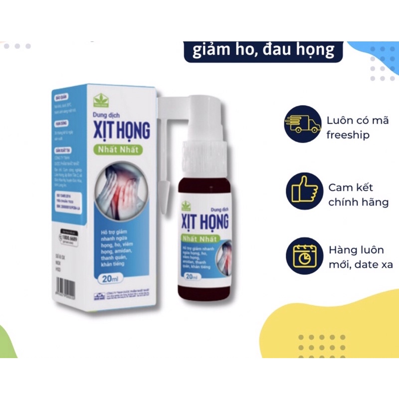 Xịt họng nhất nhất giúp giảm ho viêm họng