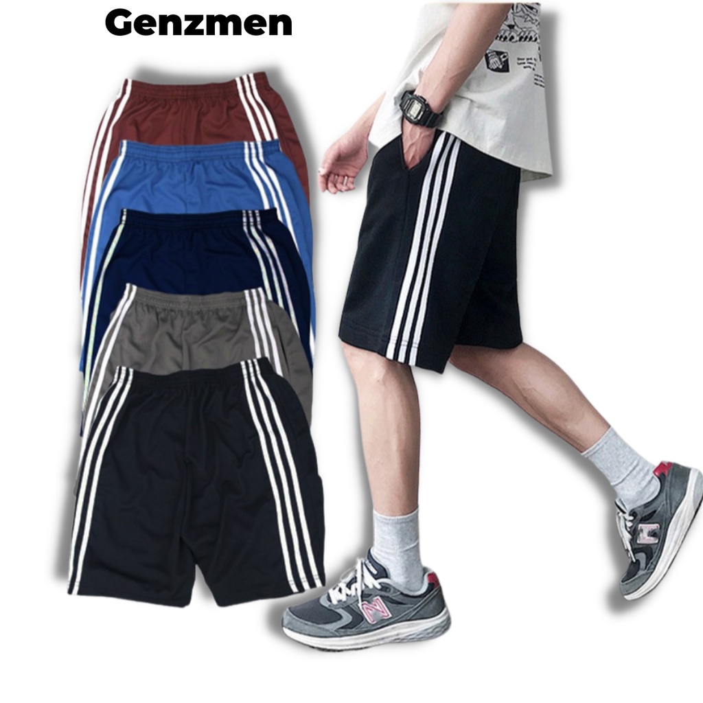 Quần đùi nam nữ vải thun 3 sọc, quần short thể thao mặc nhà dạo phố nhiều màu 1 size từ 45kg đến 70kg