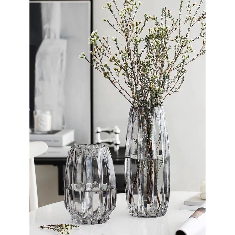 Lọ hoa thủy tinh vân dọc,bình hoa thuy tinh đẹp