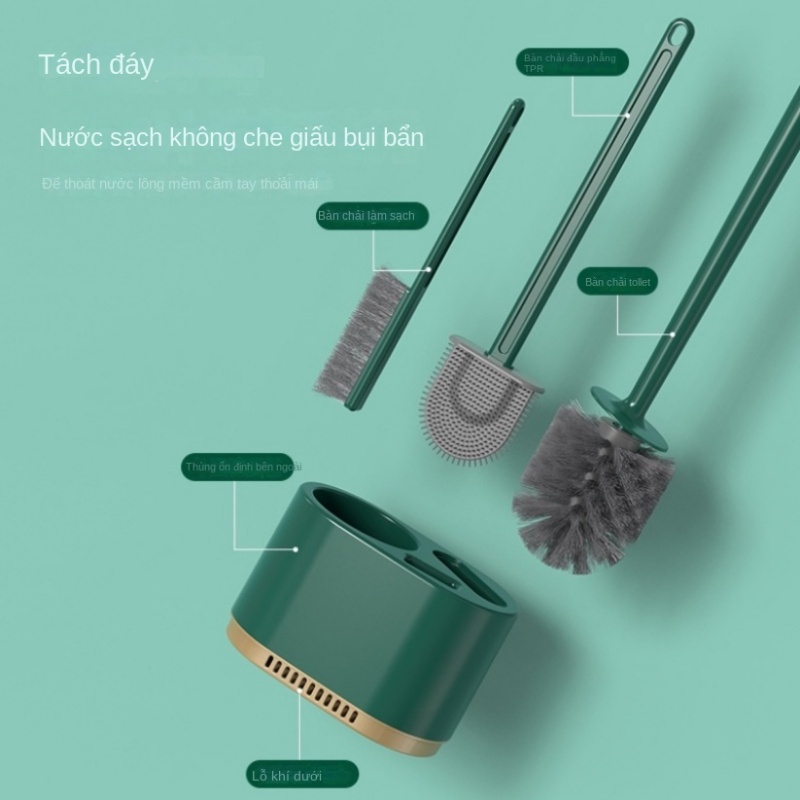 (Nâng cấp) Bàn Chải Vệ Sinh Toilet Bộ 3 cọ bồn cầu silicon mẫu mới 2022 Có Tay Cầm Dài Tiện Dụng