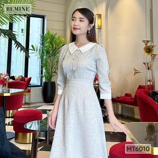 Đầm cổ sen đính nút ngực BEMINE MT6010