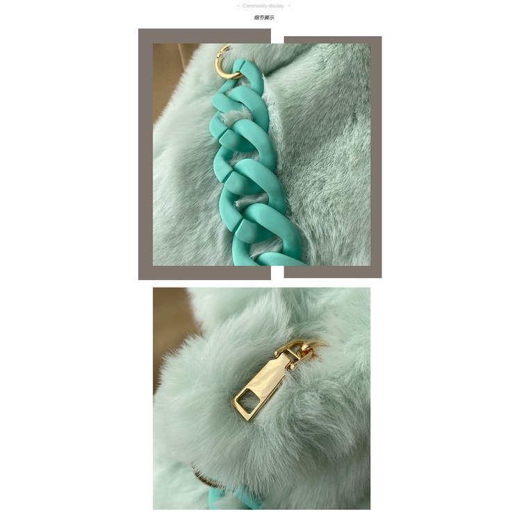 Túi Xách Đeo Vai Phủ Bông Phối Dây Xích Thời Trang Nữ Mới 2022