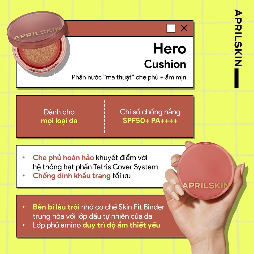 New 2022 Phấn Nước Aprilskin Ultra Slim Cushion SPF50+/PA+++ (15g x 2)