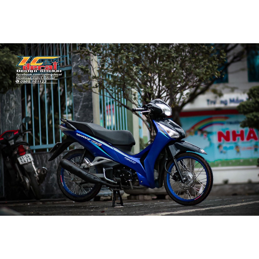 TEM RỜI mẫu chỉ xanh đen cho Wave 125i - tem cao cấp không bay màu