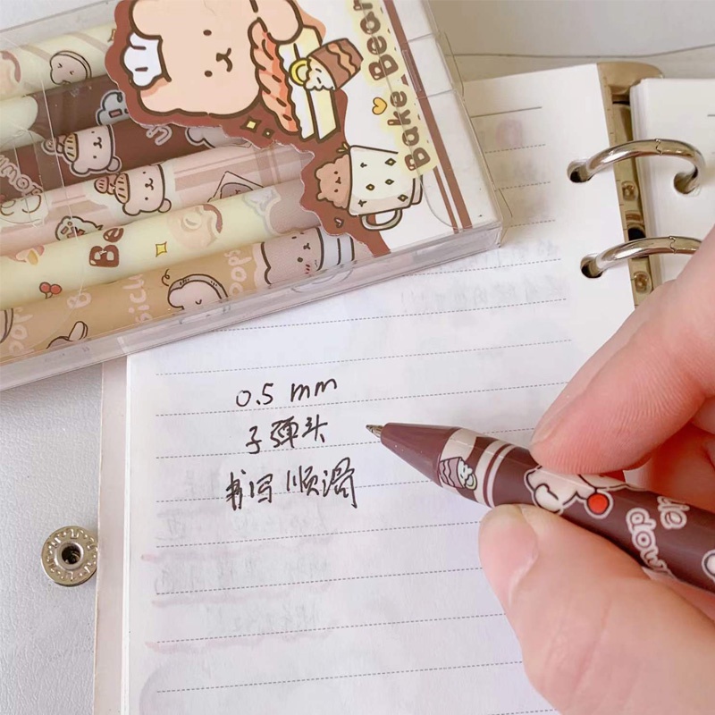 Set 6 Bút Bi Mực Đen Ngòi 0.5mm