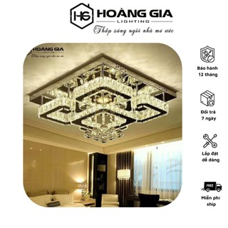 Đèn trần, mâm pha lê, đèn mâm ốp trần phòng khách cao cấp, bảo hành 12 tháng kèm điều khiển từ xa