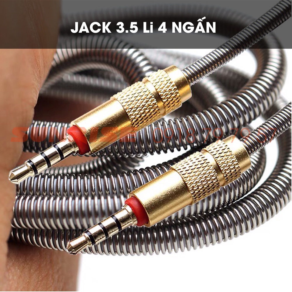 Dây tín hiệu âm thanh AV 2 đầu 3 li, Jack 3 Li đầu thẳng, đầu cong bọc lò xo chống gãy