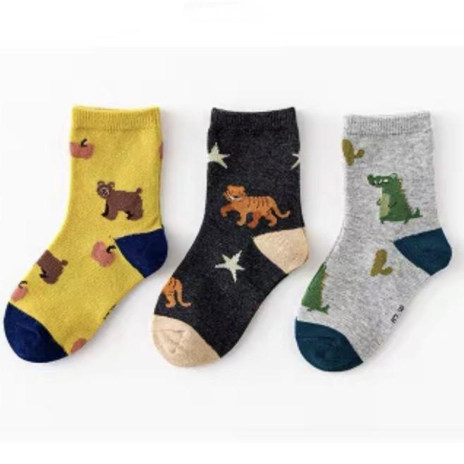 PVN54837 Set 10 đôi tất hình con vật ngộ nghĩnh cao cổ cho bé chất đẹp
