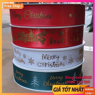 Ruy băng giáng sinh Merry Christmas bản rộng 2.5cm