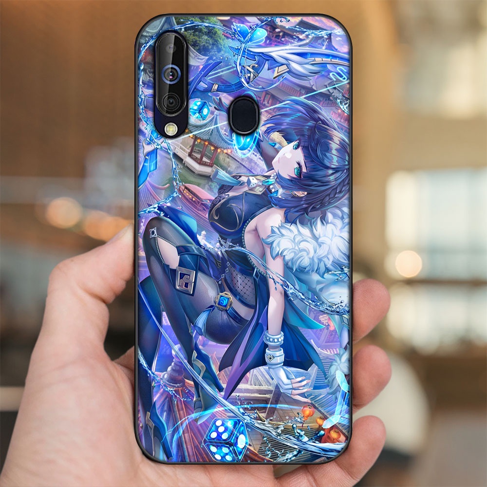 Ốp lưng Samsung A8s, A60, M30 viền đen in hình Yelan Genshin Impact