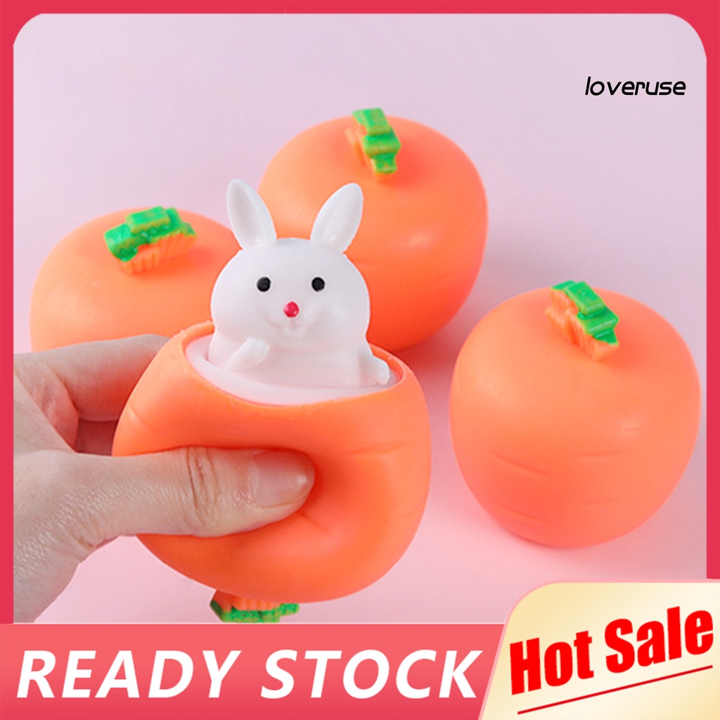 Đồ Chơi Nắn Bóp Giúp Giải Tỏa Căng Thẳng Hình Thỏ Cà Rốt Dễ Thương